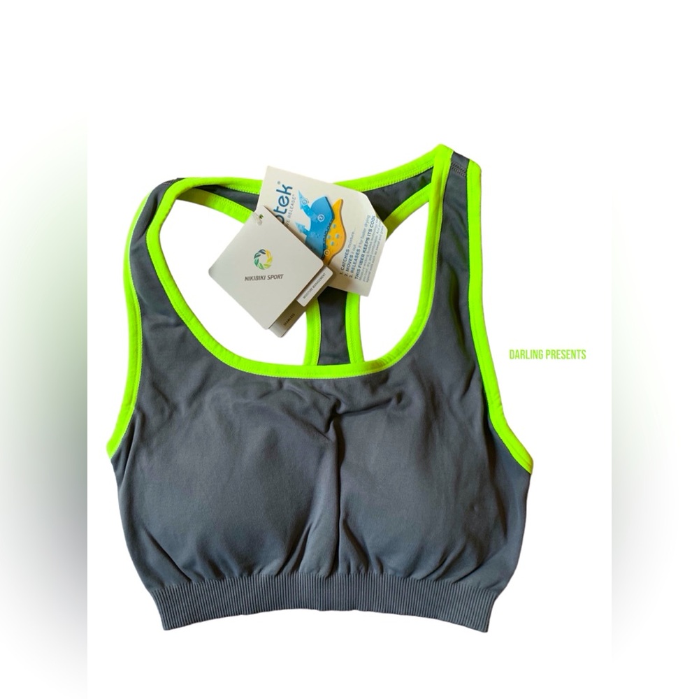 Nikibiki Rock Seamless Sports Bra Women Color Neon Yellow Size ROCK M/L - Picture 2 of 4